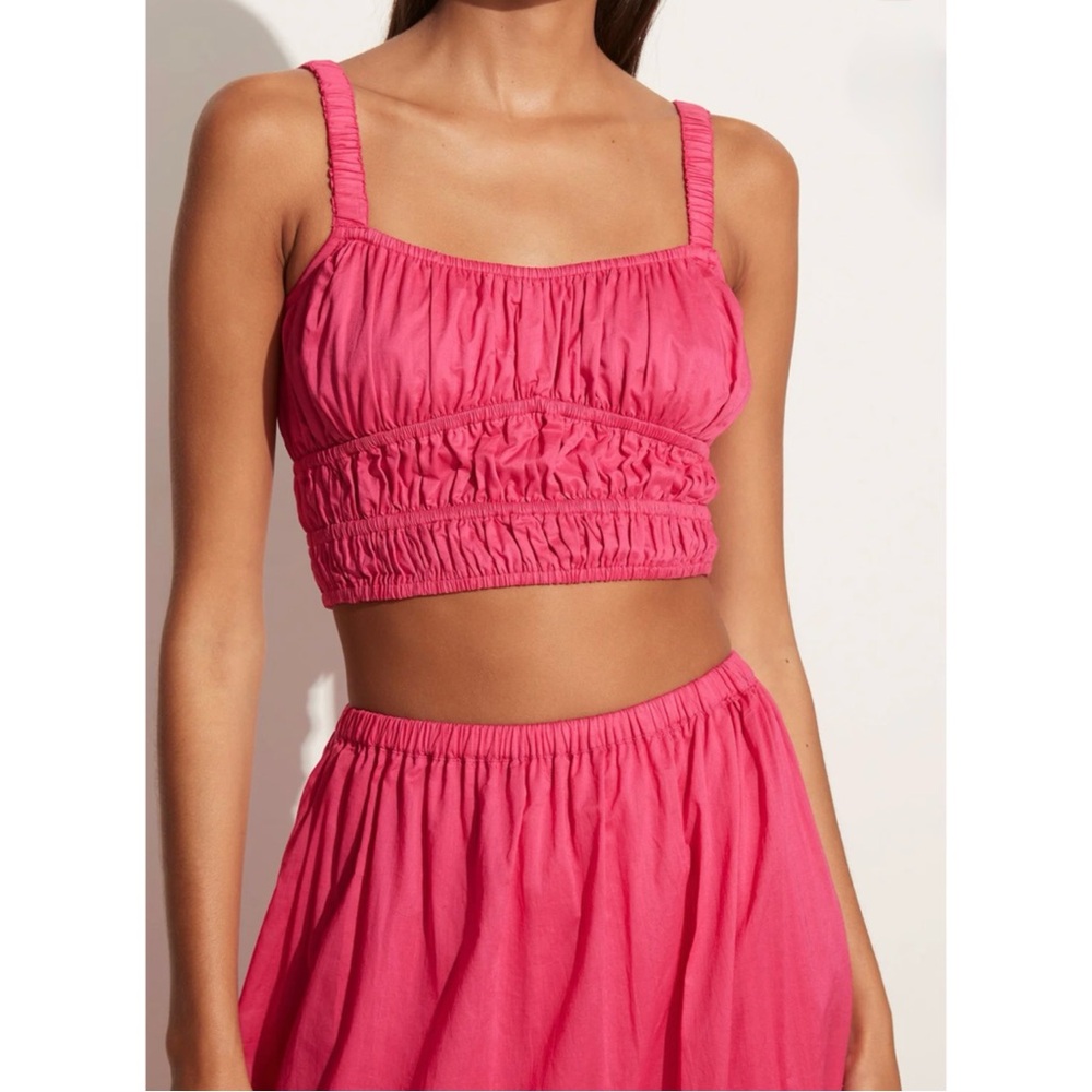 FAITHFULL | $119 Olga Crop Top in Fuchsia Pink, Size 4